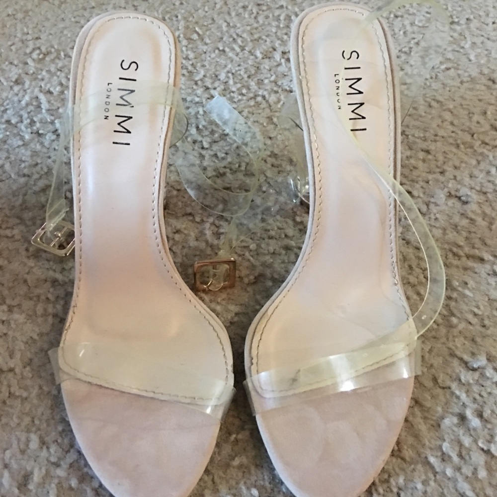 Brand New Clear Nude Heels Sz 7